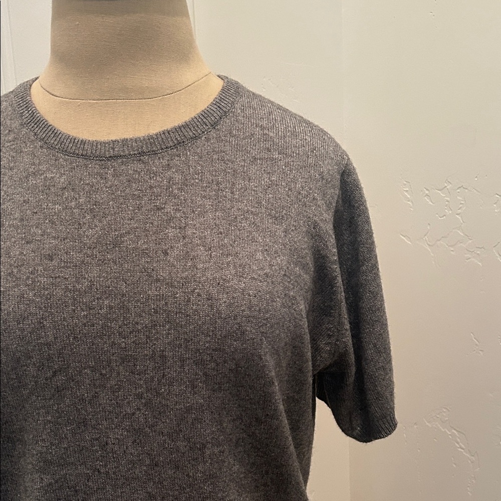 Mariele Waithe Silk/Cashmere Gray Short Sleeve Sweater - Picture 3 of 6